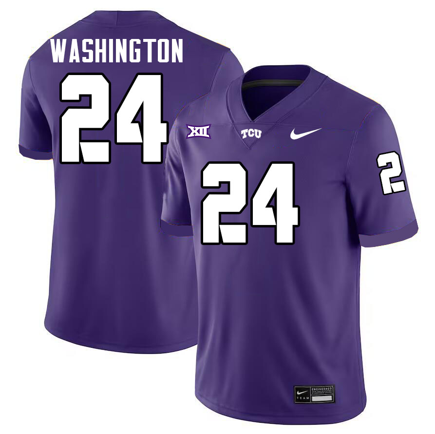 #24 Ar'Darius Washington TCU Jersey,Texas Christian University Horned Frogs Football Jersey-Purple